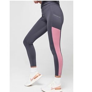 NWOT-Peace Love World Gray and Pink Color Block Leggings
